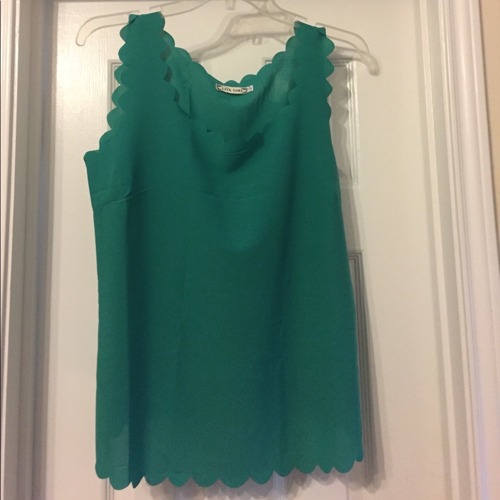 Boutique Brand Green Scallop Tank