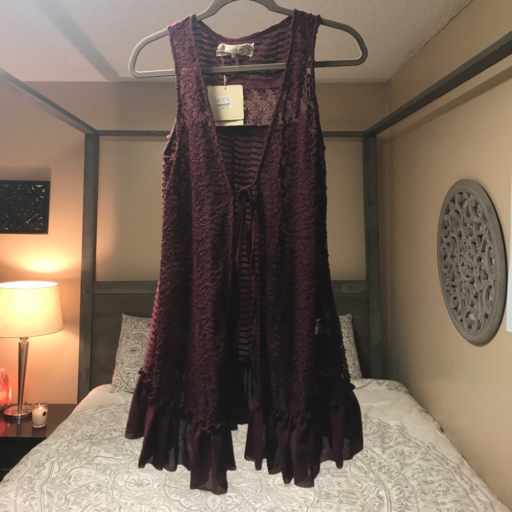 Maroon vest / cover dress