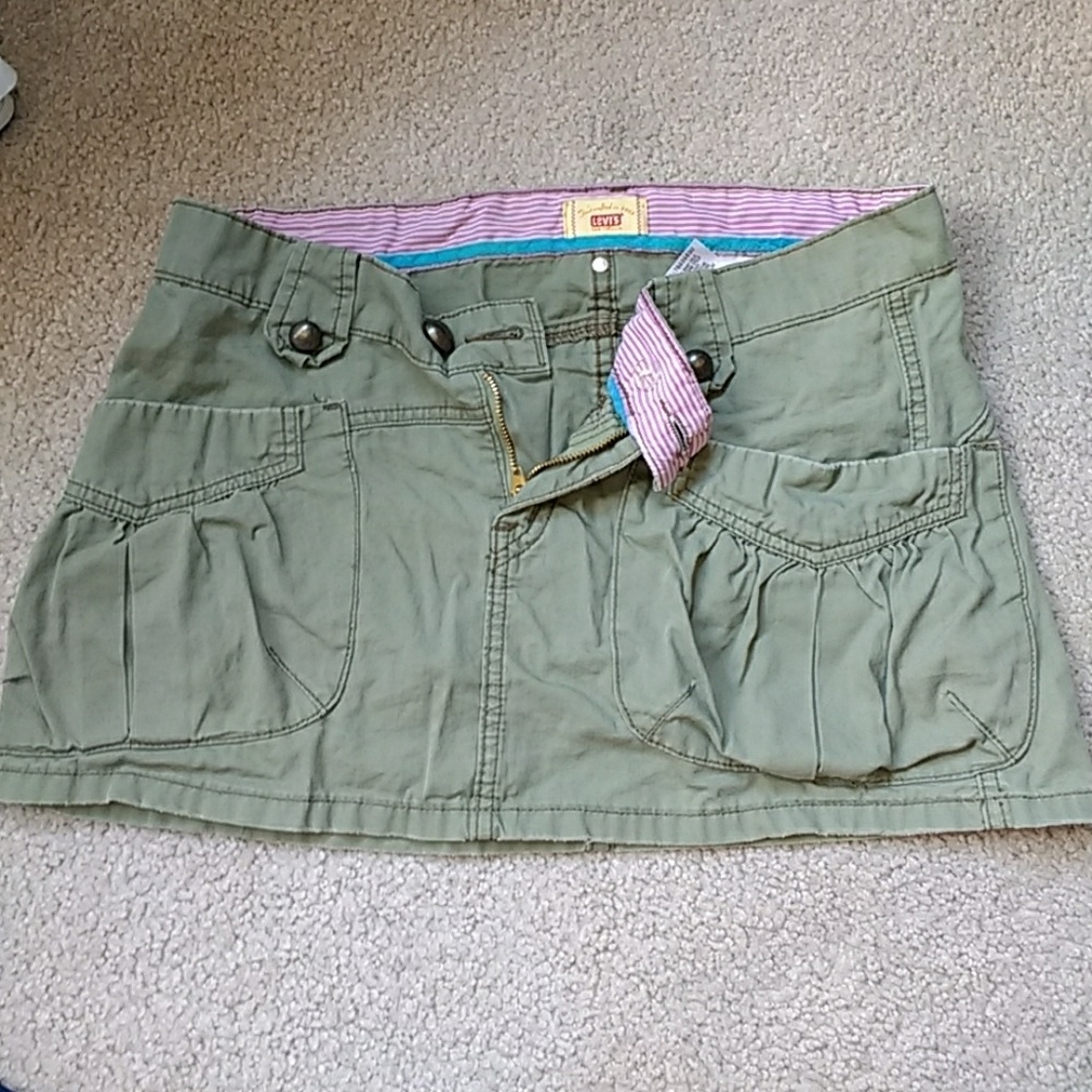 Military Green Short Mini Skirt