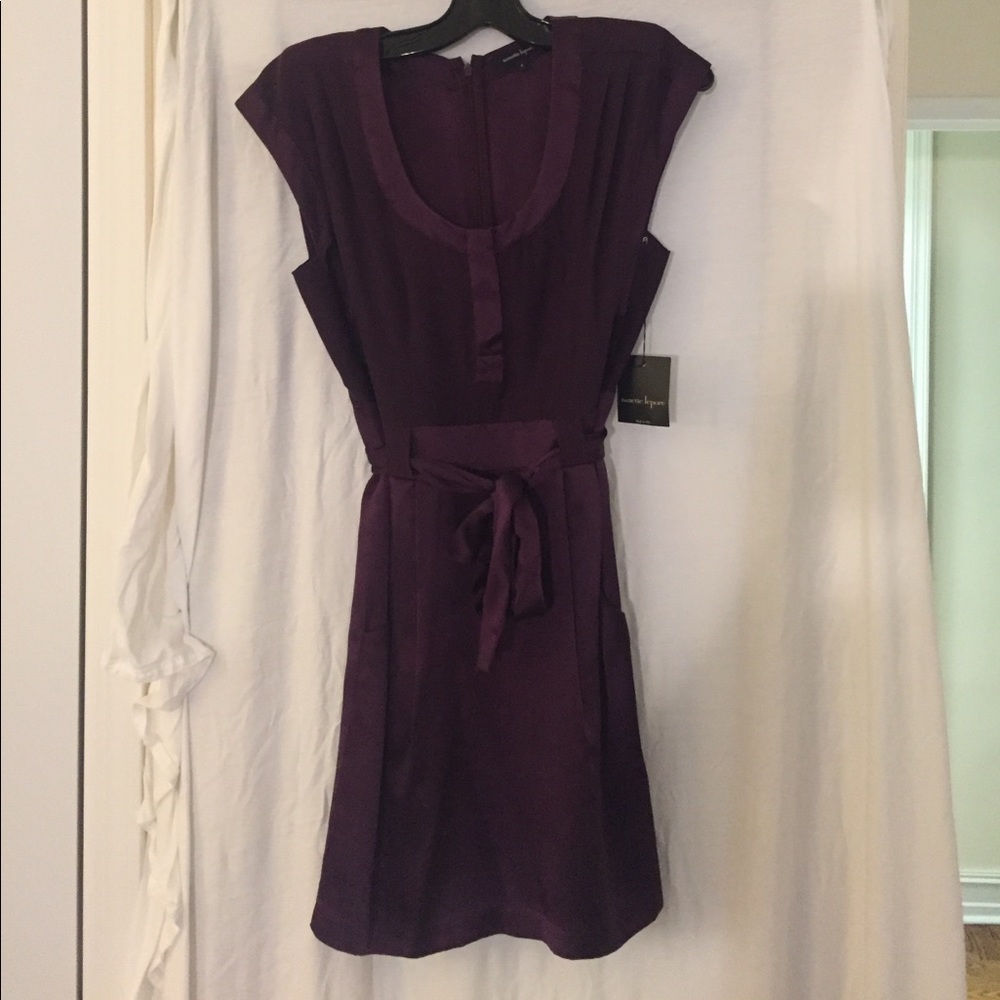 Silk dress with tie at waist