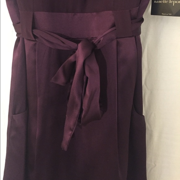 Silk dress with tie at waist - Picture 3 of 3