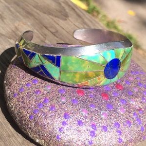 Turquoise Lapis Silver Bracelet