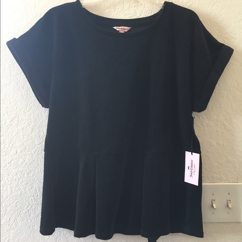Black velvet juicy Couture blouse Size L