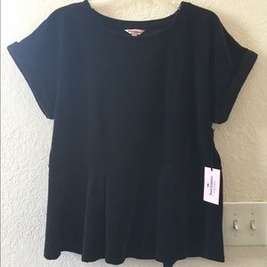 Black velvet juicy Couture blouse Size L