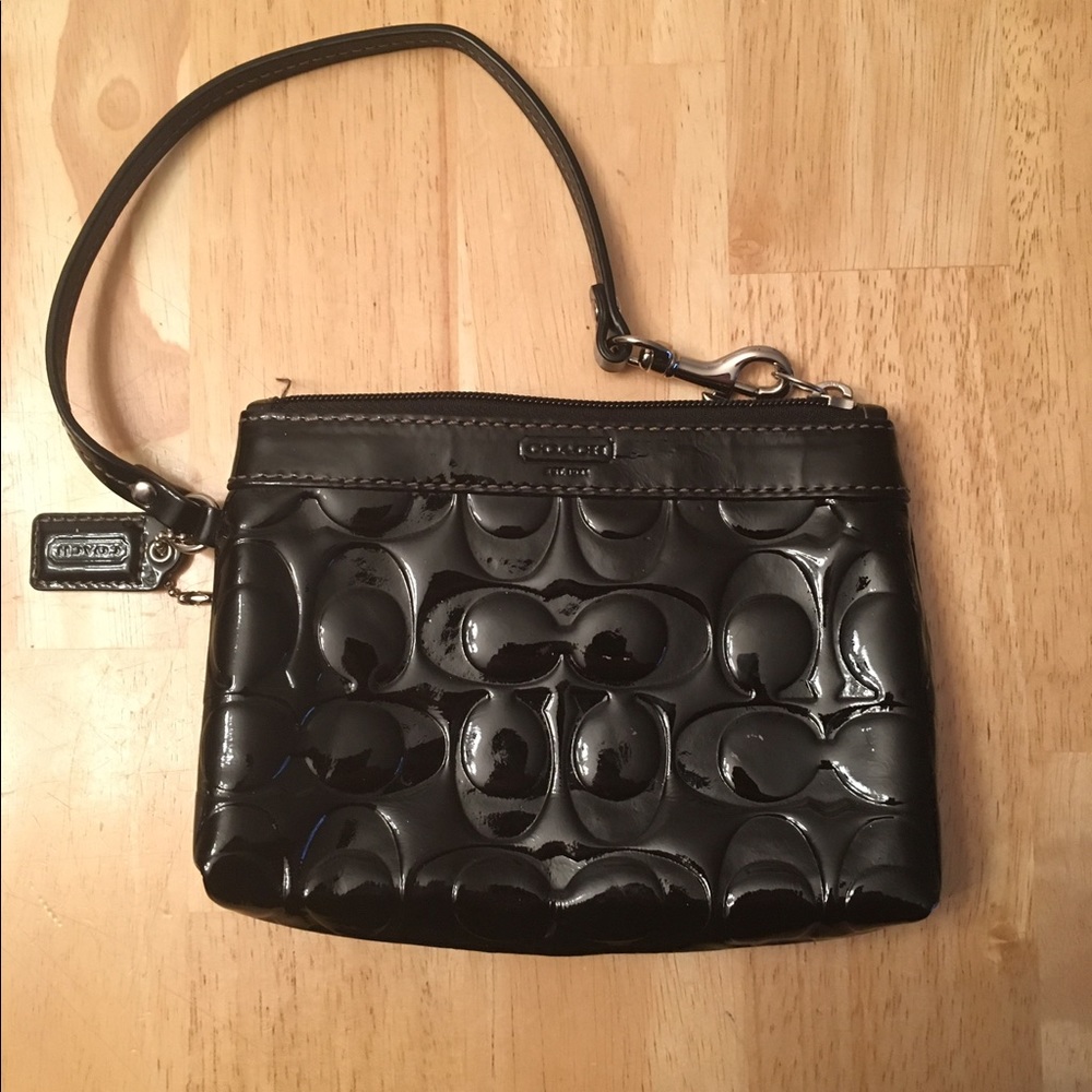 Coach patent leather wristlet