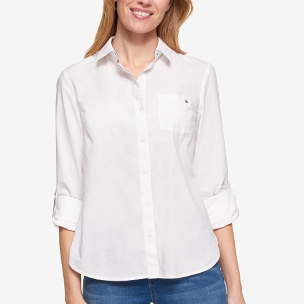 TOMMY HILFIGER Classic Roll-tab Cotton Shirt