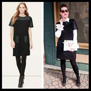 Ann Taylor Loft Faux Leather Ponte Dress