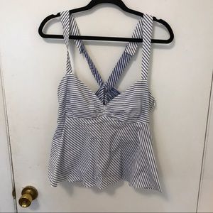 Zara Blue Striped Tank Blouse