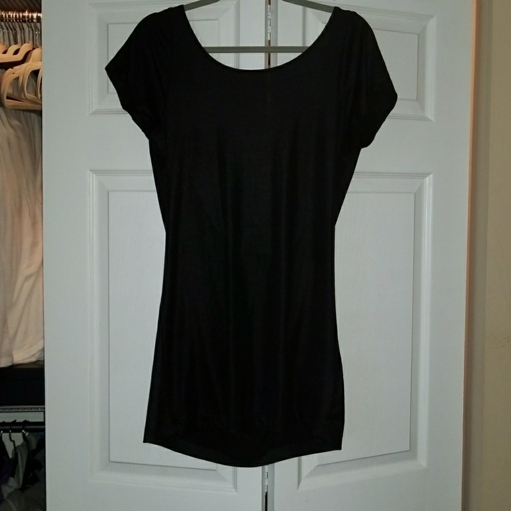 Black dress open back