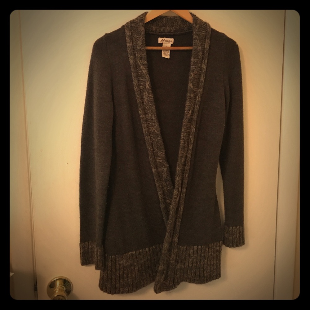 Long brown cardigan sweater