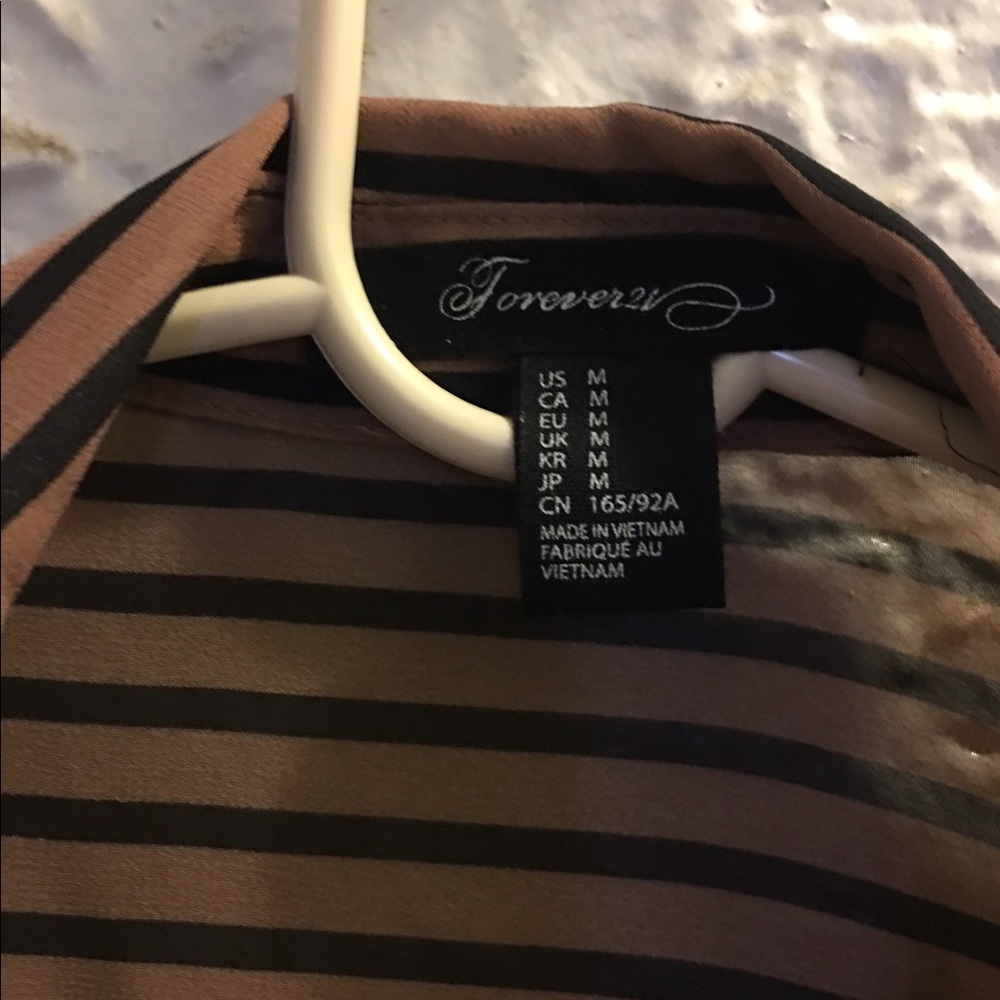 Brown & Black Sheer Blouse - Picture 4 of 5