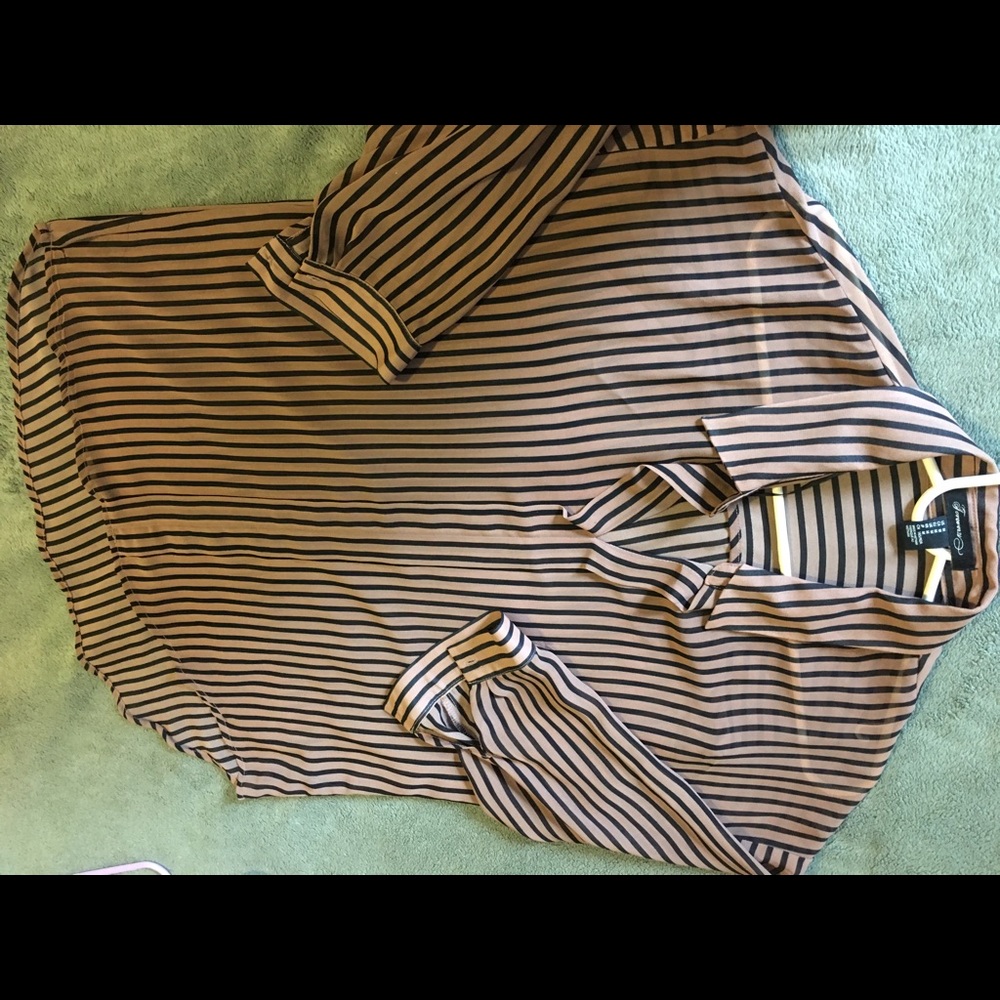 Brown & Black Sheer Blouse - Picture 5 of 5