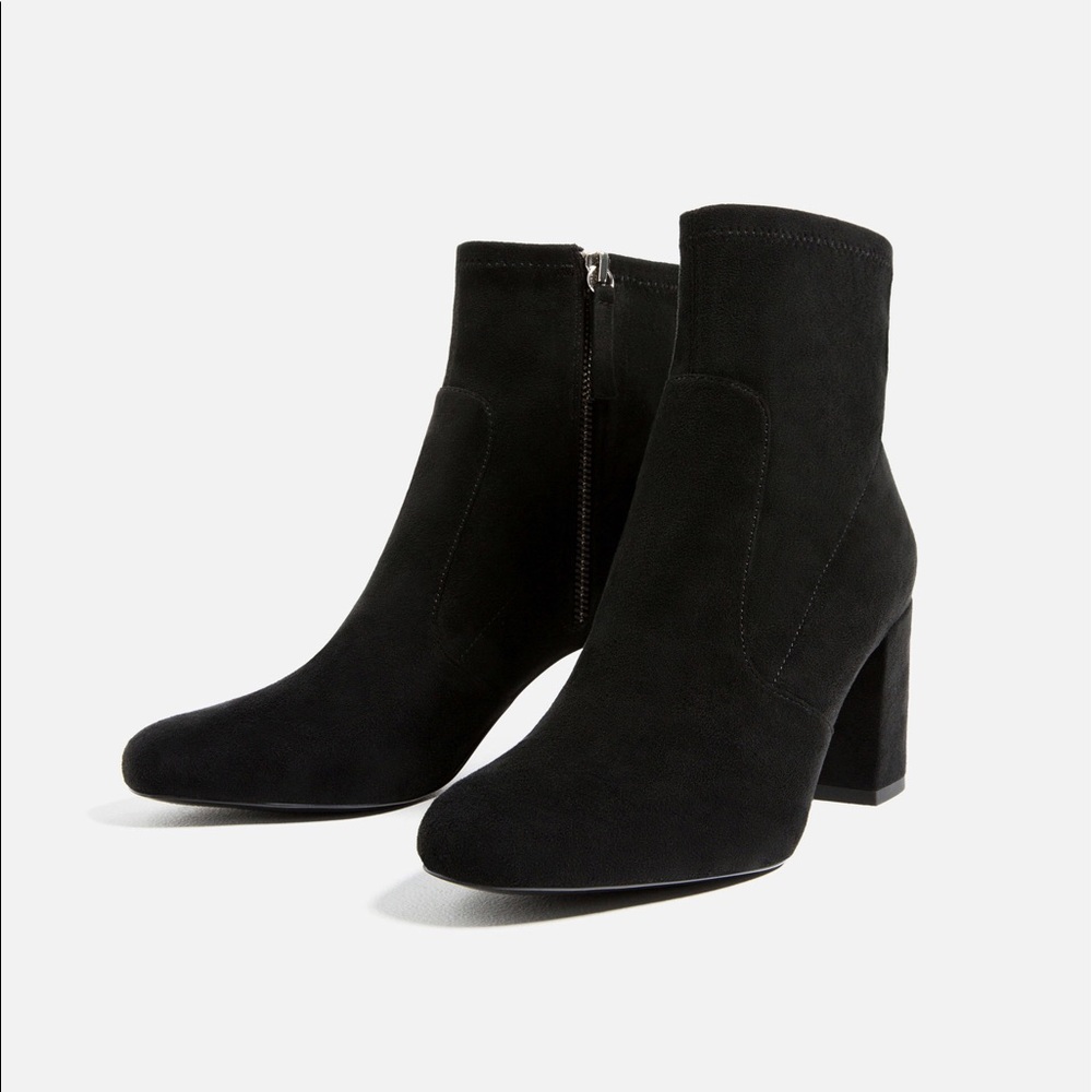 Zara Elastic High Heel Ankle Boots