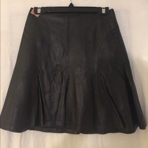 Black leather skirt