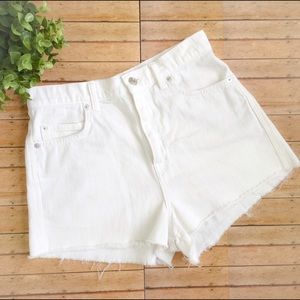 Gap White Denim High Rise Shorts