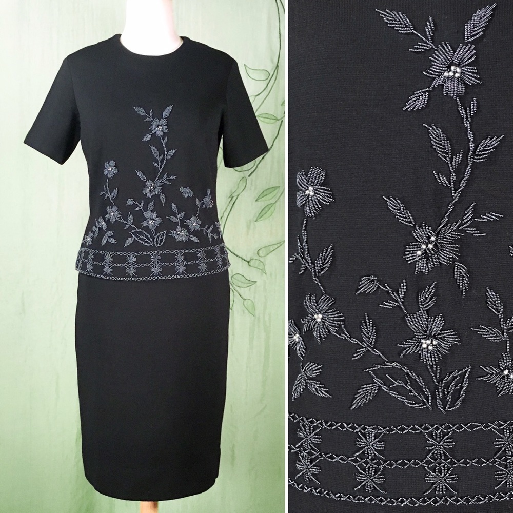 🚫SOLD🚫 Vintage 60s beaded knit top and skirt set
