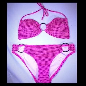 Victoria's Secret Hot Pink and Polkadot Swimsuit