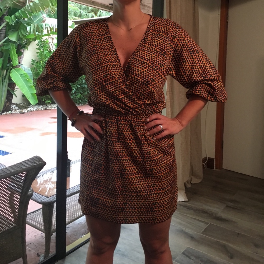 Multi-color patterned dress