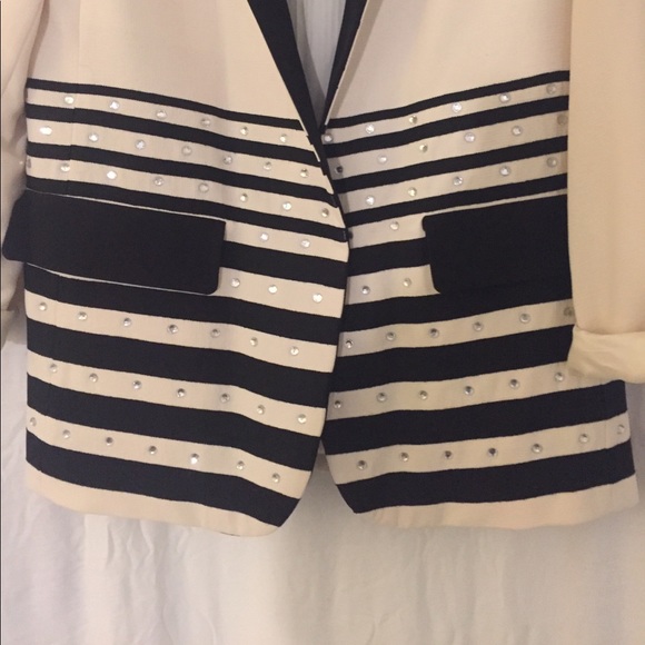 Ivory:black embellished boyfriend jacket - Picture 2 of 3