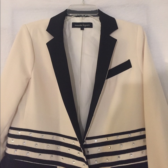 Ivory:black embellished boyfriend jacket - Picture 3 of 3