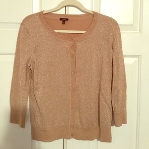 Talbots large gold shimmer cardigan