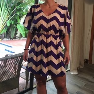 Chevron short flowy dress