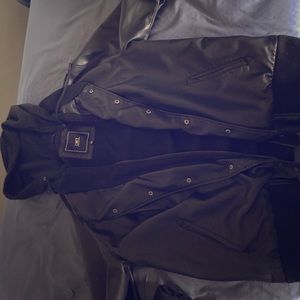 VINTAGE Obey Leather Hooded Jacket