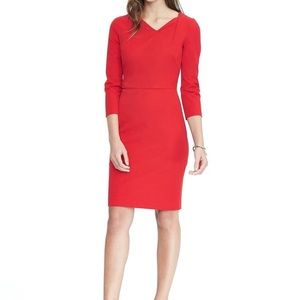 Banana republic asymmetric neckline sheath