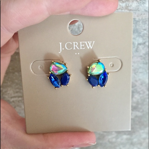 J. Crew Jewelry - J.Crew Blue/Green Triple Stone Earrings