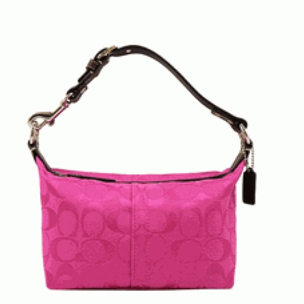 COACH Factory Signature Top Handle Pouch/Magenta