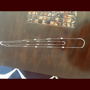 Long silver necklace