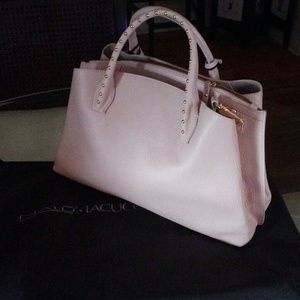 IACUCCI Genuine Leather 2 Handeled Studded Satchel