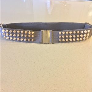 Bebe taupe and gold studded belt xs