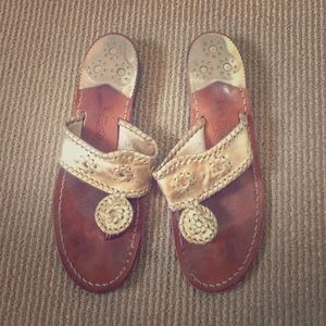 Jack Rogers gold sandals