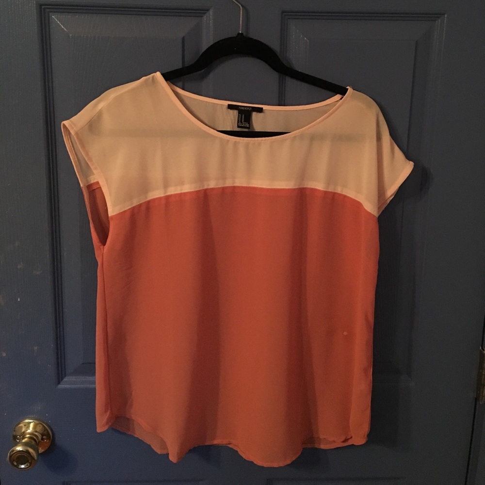 Flowy sheer orange shirt