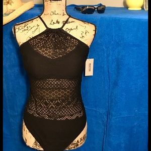 KENNETH COLE New w/Tags Black Mesh 1-Piece Bikini