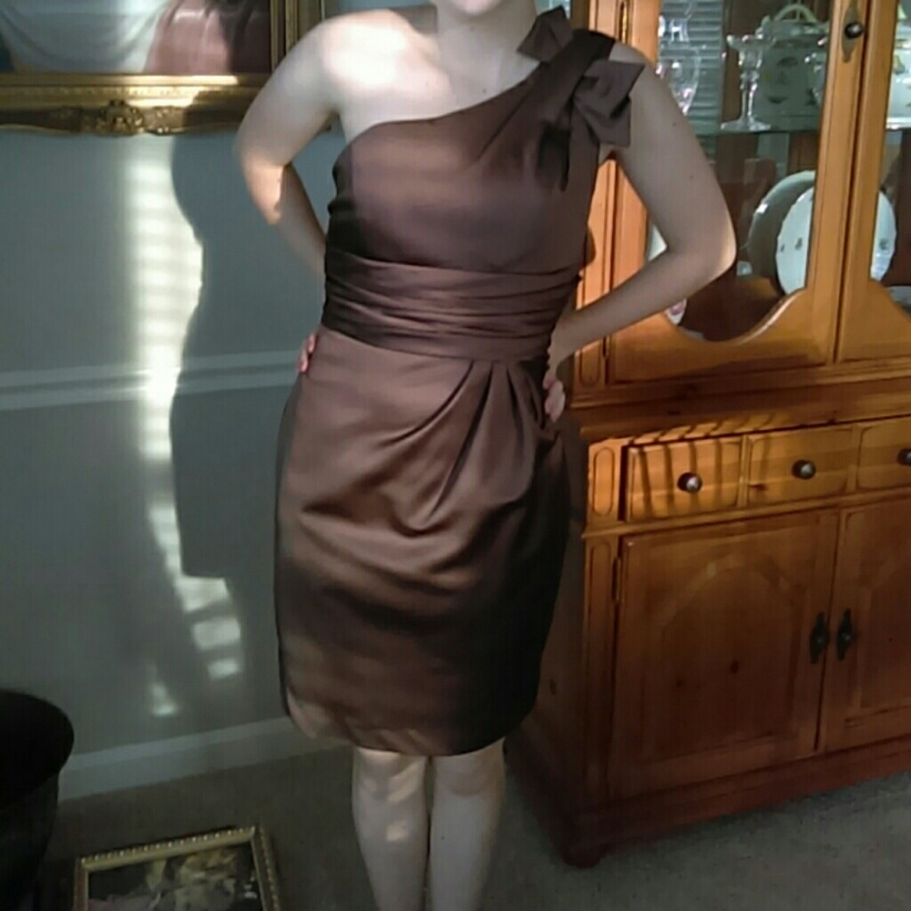 David's Bridal, formal brown dress