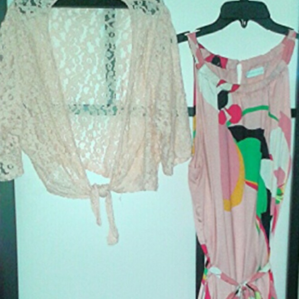 Beautiful dress and lace wrap!