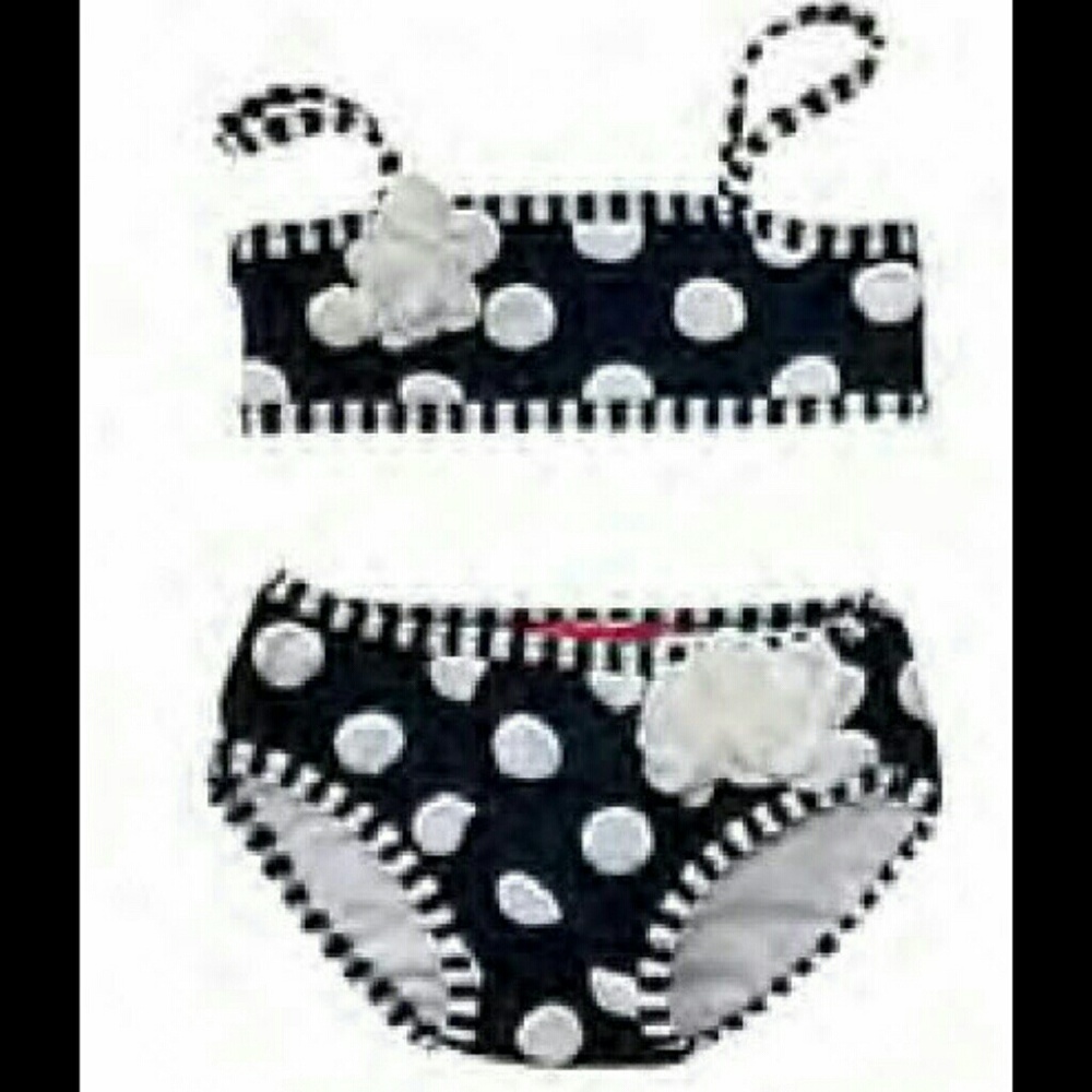Kate Mack NWT Navy Blue Polka Dot Swimsuit 2T