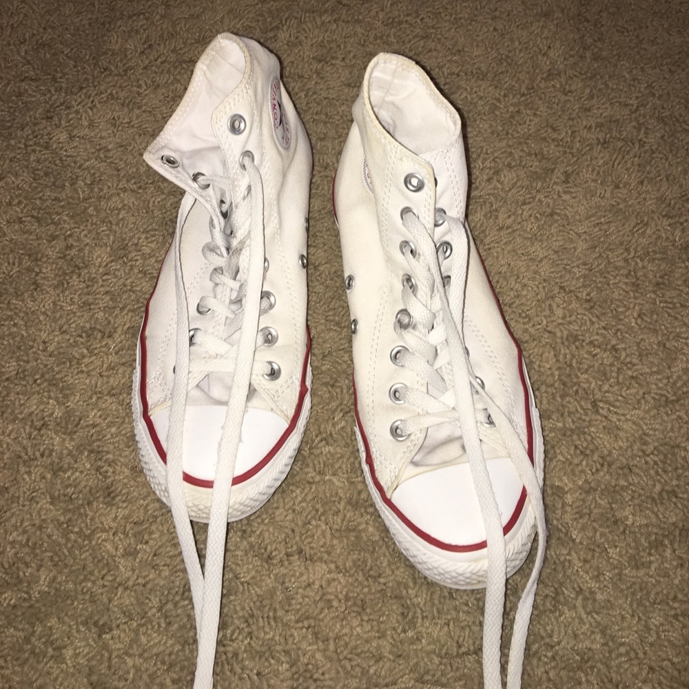 White high-top converse