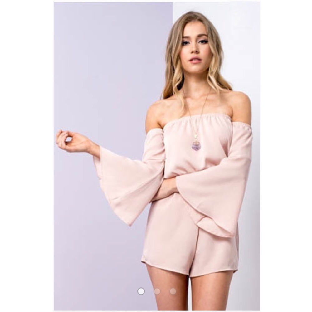 Blush Pink Off The Shoulder Romper