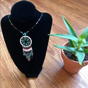Beaded dreamcatcher necklace