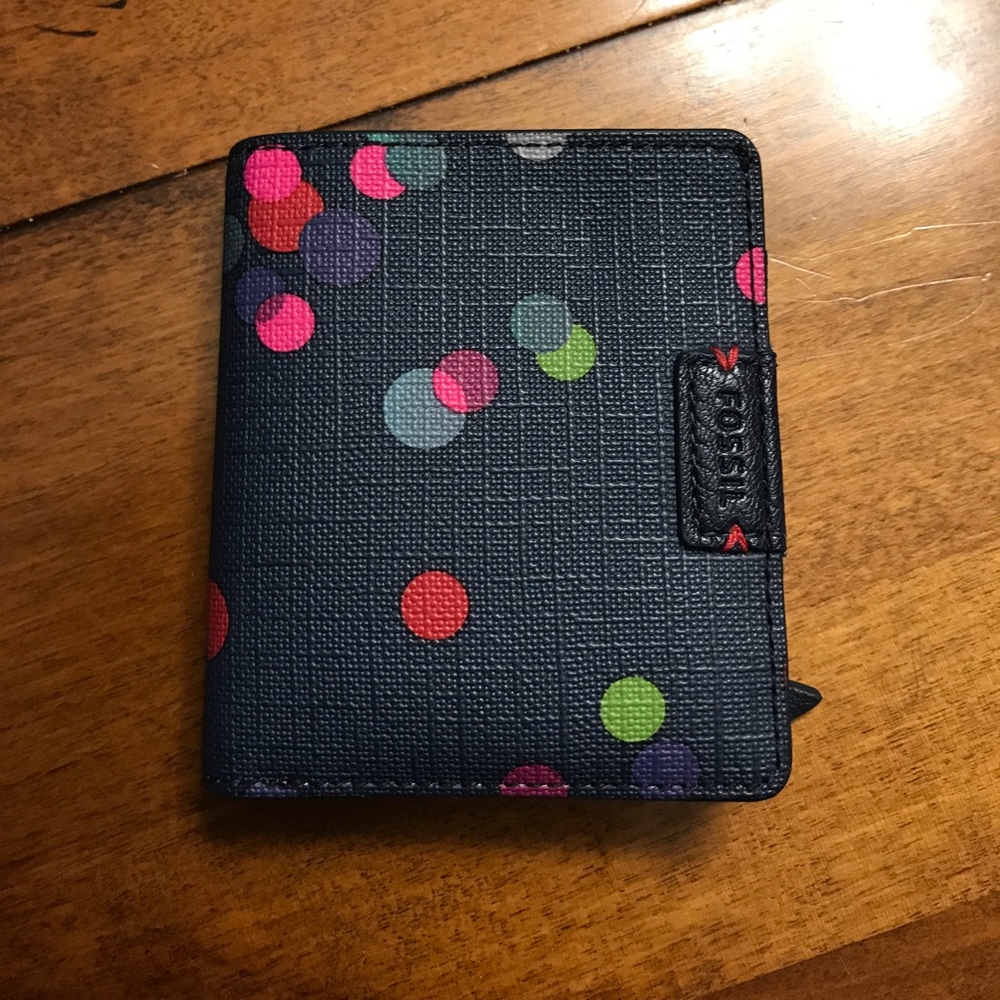 Fossil Blue Polka Dot RFID Wallet