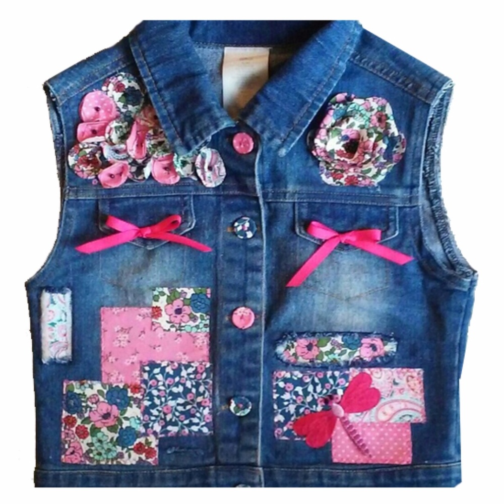 Girls Upcycled Patchwork Vest