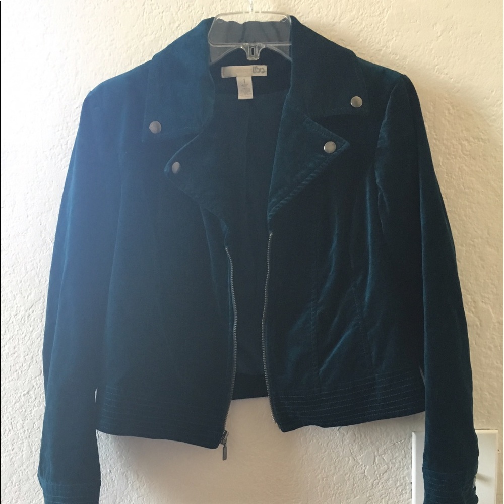 Velvet Dark Teal green Jacket and pant CHICO's