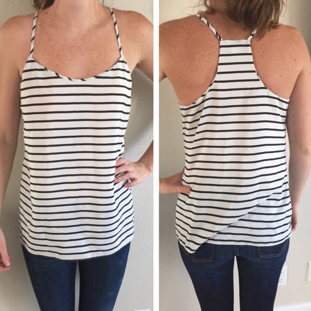 J.Crew Tank NAVY AND WHITE