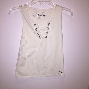 A&F essentials off white top