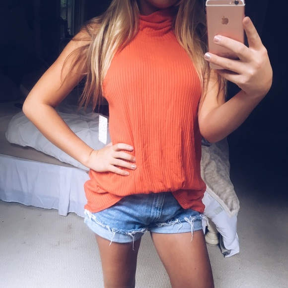 Free People Tops - free people coral cowlneck tank