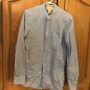 H&M mens collarless button down