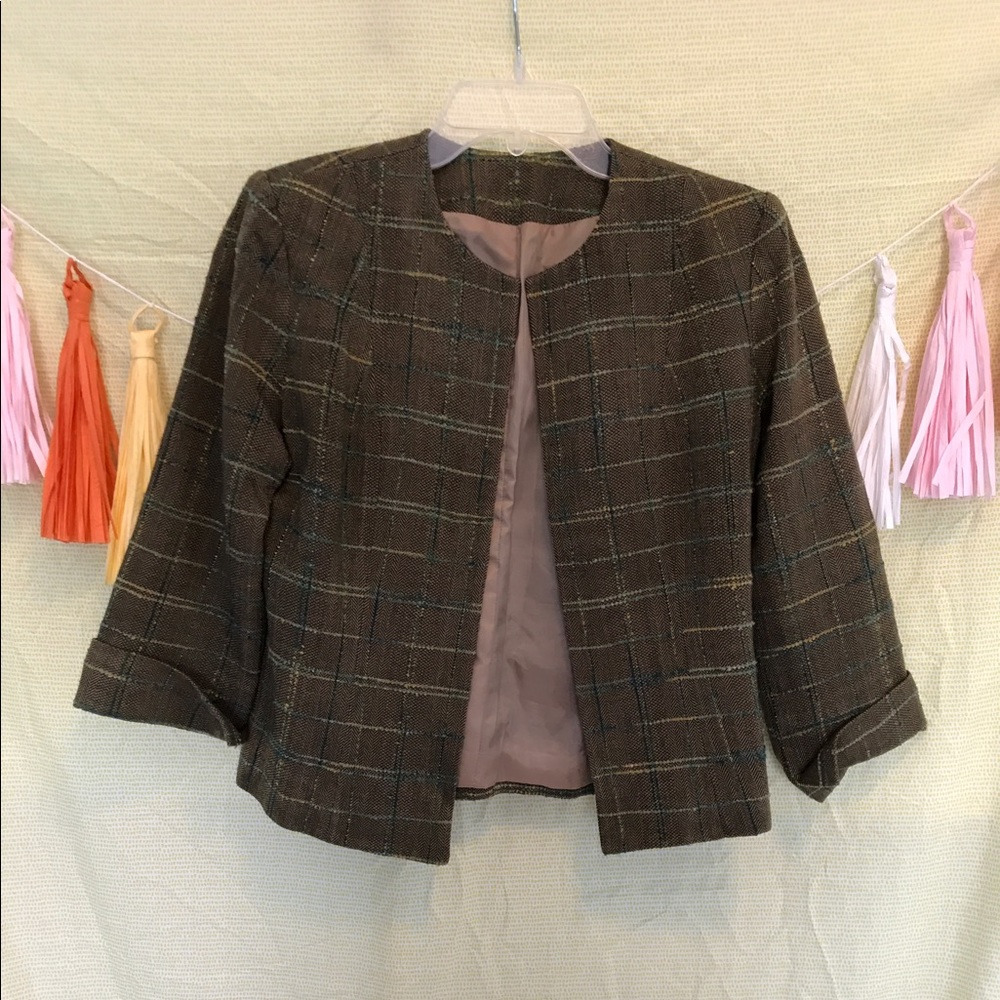 Olive tweed blazer